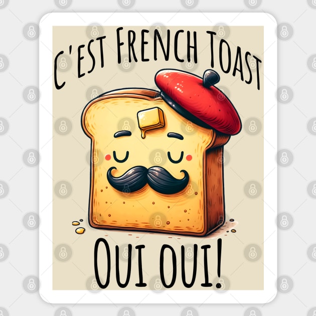 C'est Le Toast Francais Anthropomorphic Toast with Beret Sticker by Luxinda